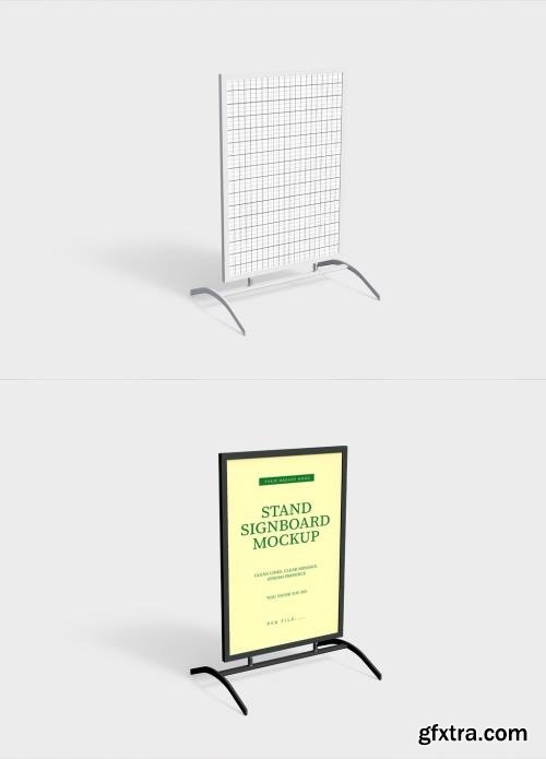 Realistic Street Metal Stand Signboard Mockup 1675668175