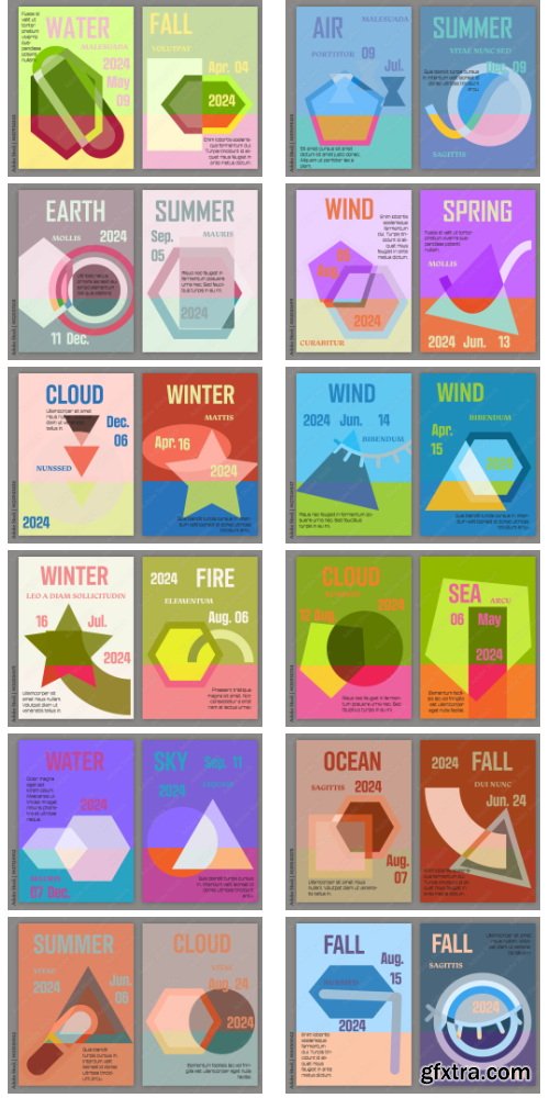 Flyer A4 Template With Simple Overlapping Geometrical Shapes Flat Color 26xAI