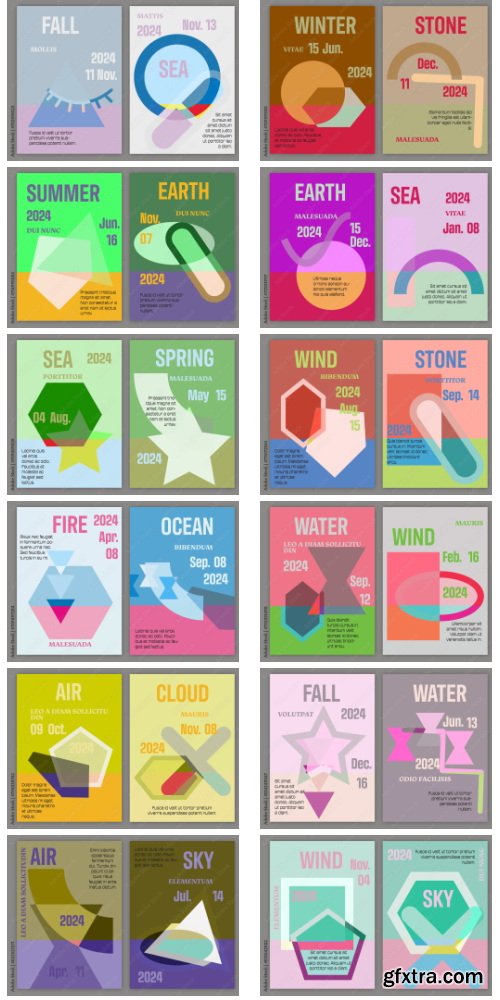 Flyer A4 Template With Simple Overlapping Geometrical Shapes Flat Color 26xAI