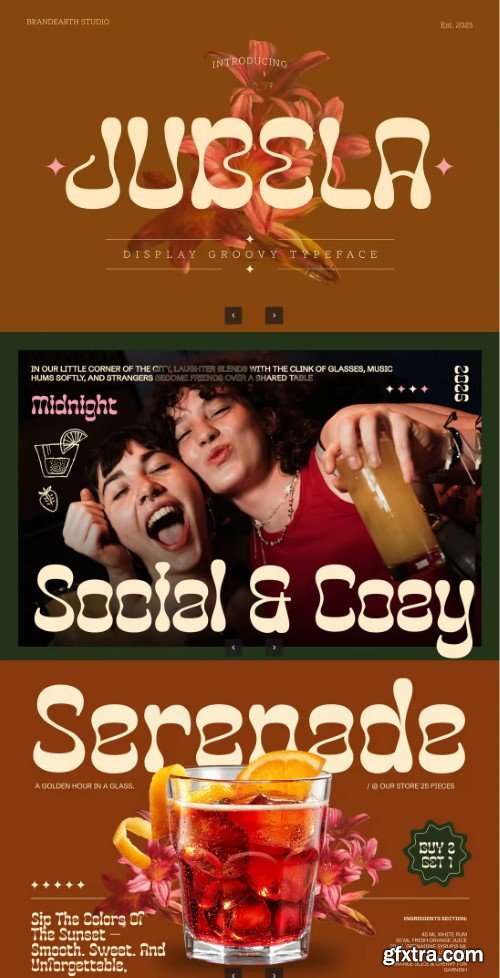 Jubela Psychedelic Vintage Font