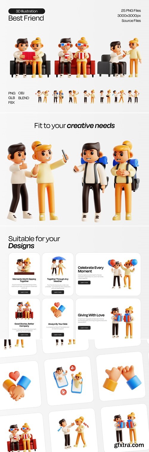 Best Friend 3D Icon Set