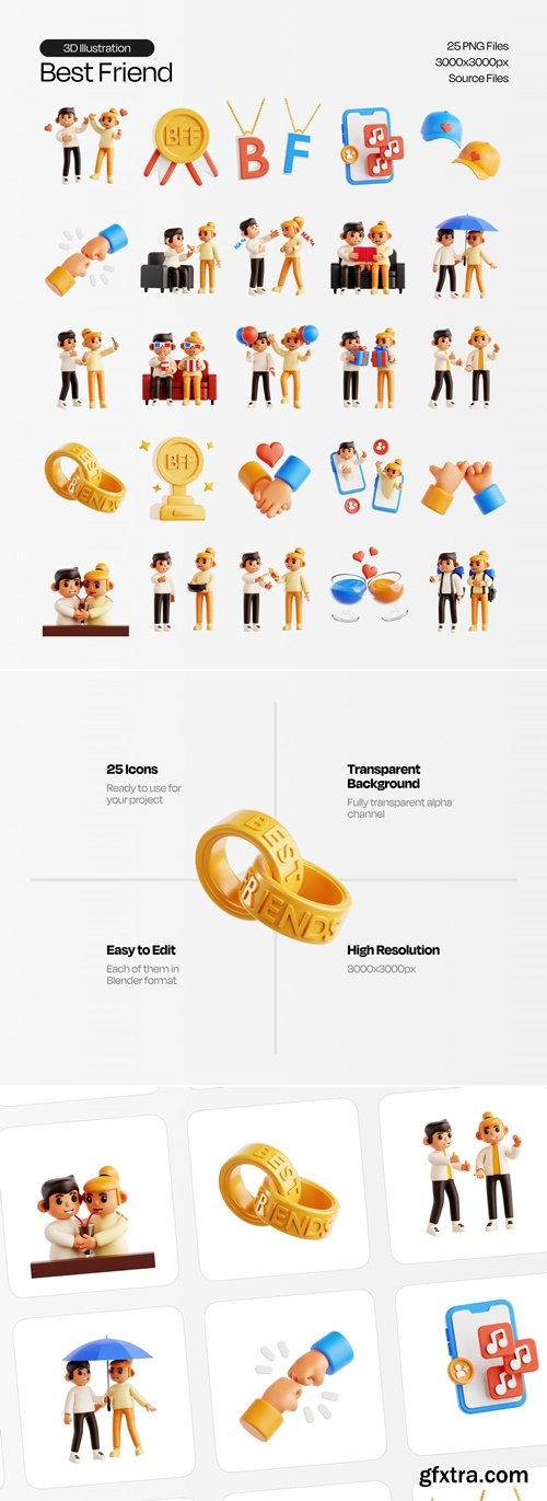 Best Friend 3D Icon Set