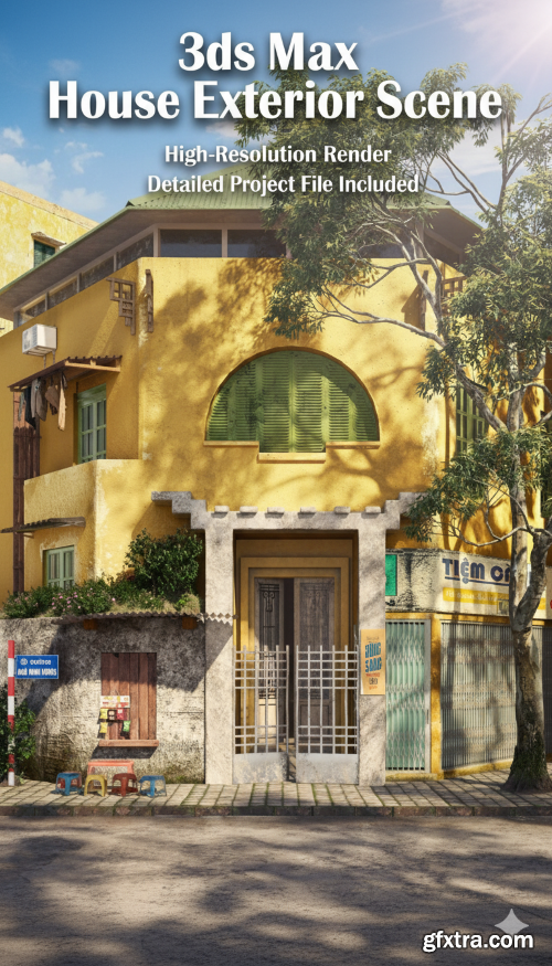 3ds Max House Exterior Scene 04