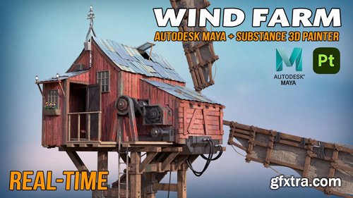 Patreon - Wind Farm Real Time Autodesk Maya Substance 3D Painter 3D Tutorial