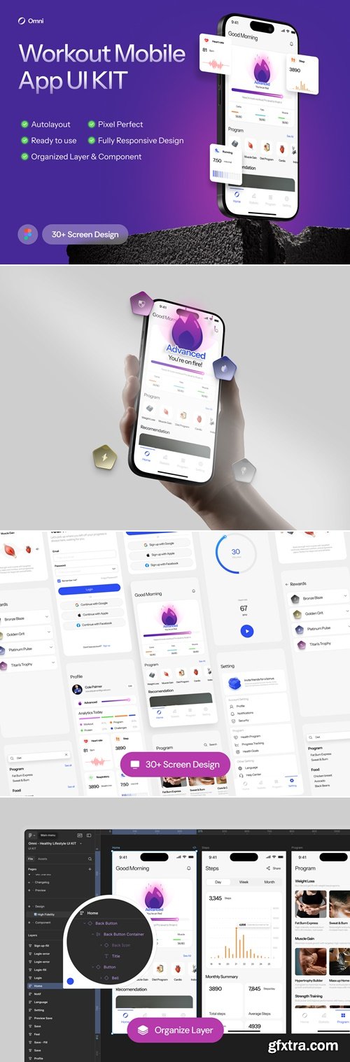 Omni Healthy Lifestyle Mobile App UI Kit