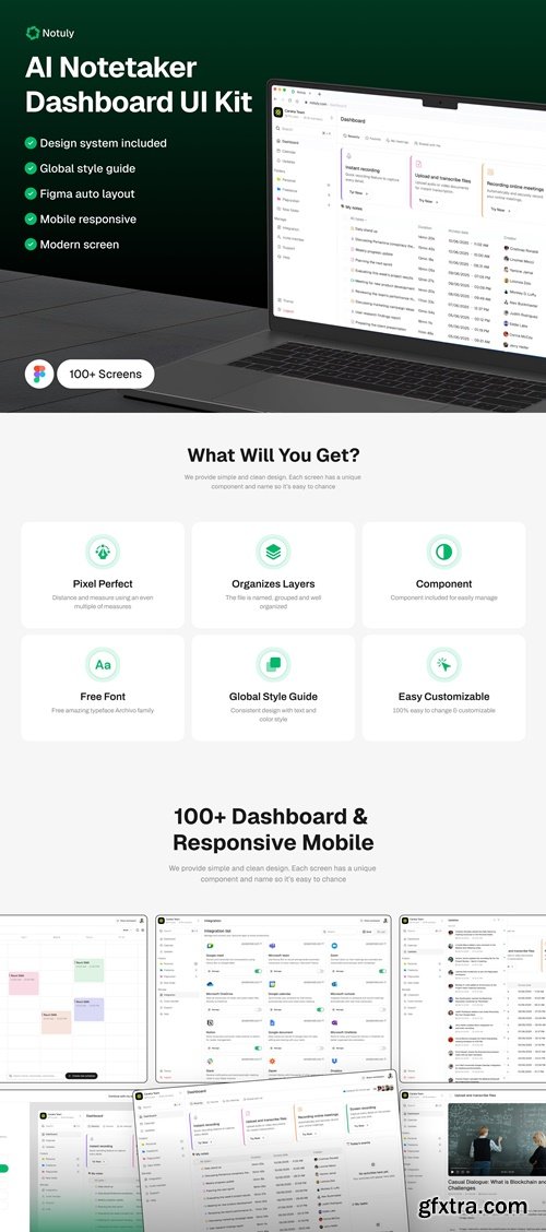 Notuly - AI Notetaker Dashboard UI Kit