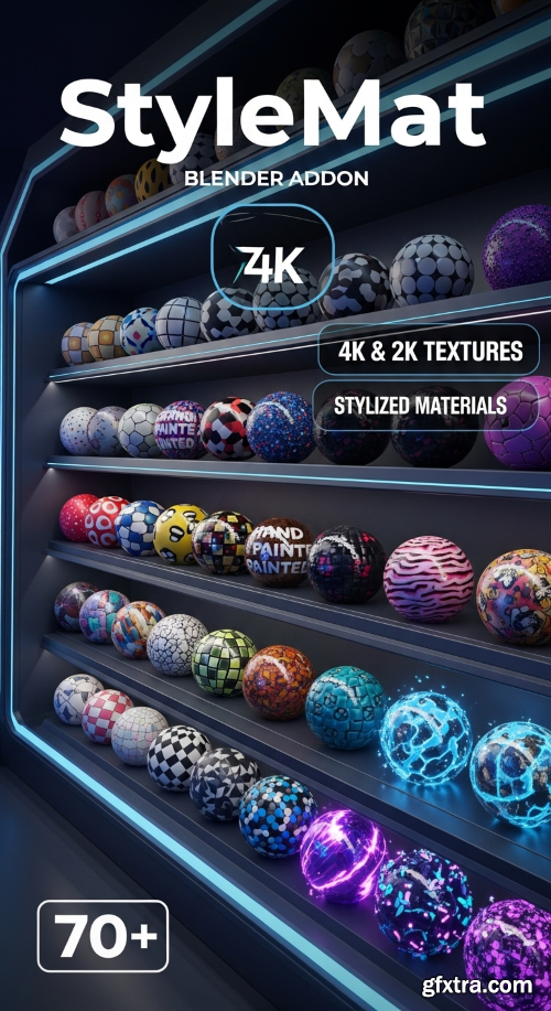 Stylized Materials Library - Style Mat v1.1 for Blender