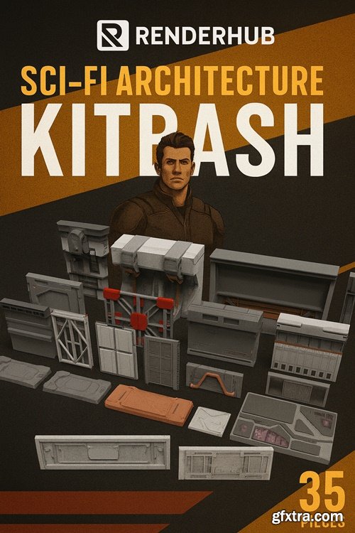 Renderhub - Sci-Fi Architecture Kitbash 35 3D Model