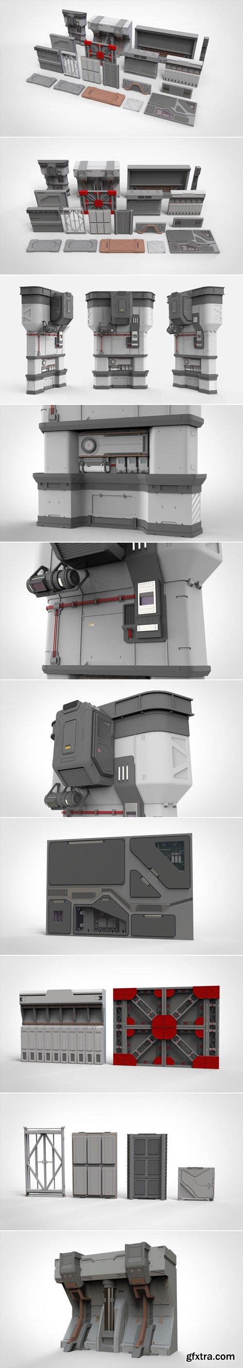 Renderhub - Sci-Fi Architecture Kitbash 35 3D Model