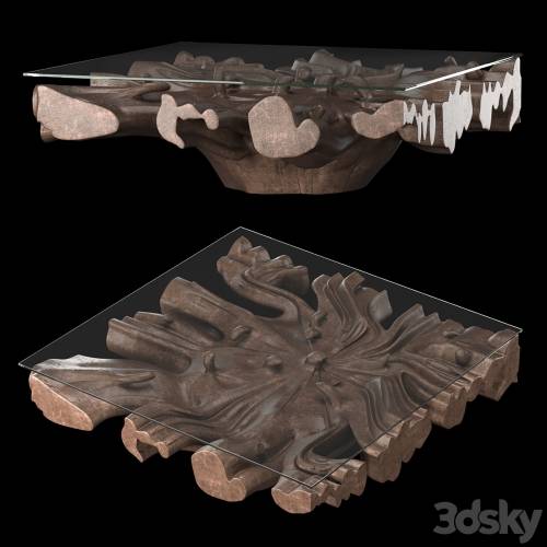 '3dsky Pro - CAST ROOT SQUARE COFFEE TABLE - 48'