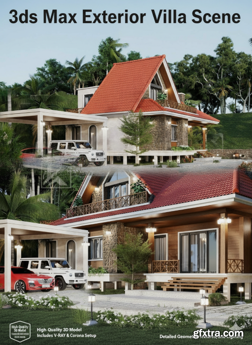 3ds Max House Exterior Scene 05