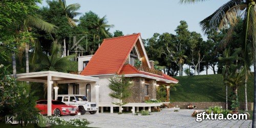 3ds Max House Exterior Scene 05