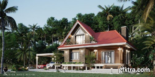 3ds Max House Exterior Scene 05