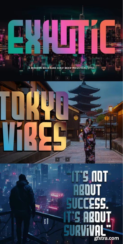 Exhotic – Industrial Bold Sans Serif Display Font