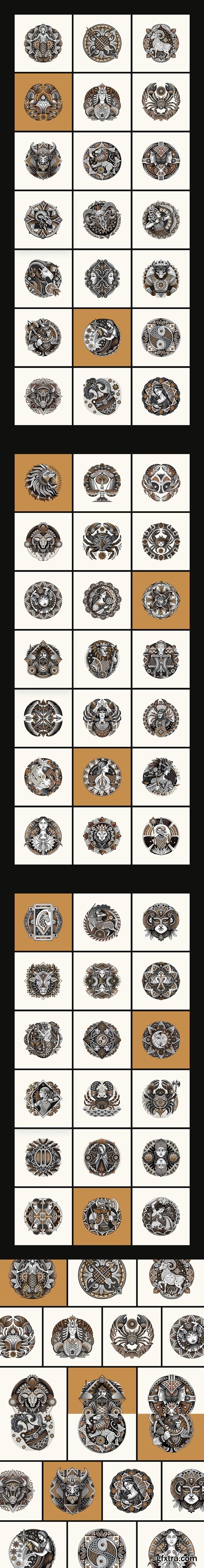 Zodiac Signs Illustration Set