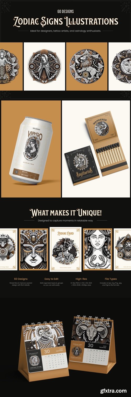 Zodiac Signs Illustration Set