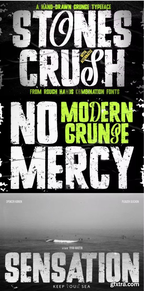 Creativemarket - Stones Crush - Handrawn Grunge Font