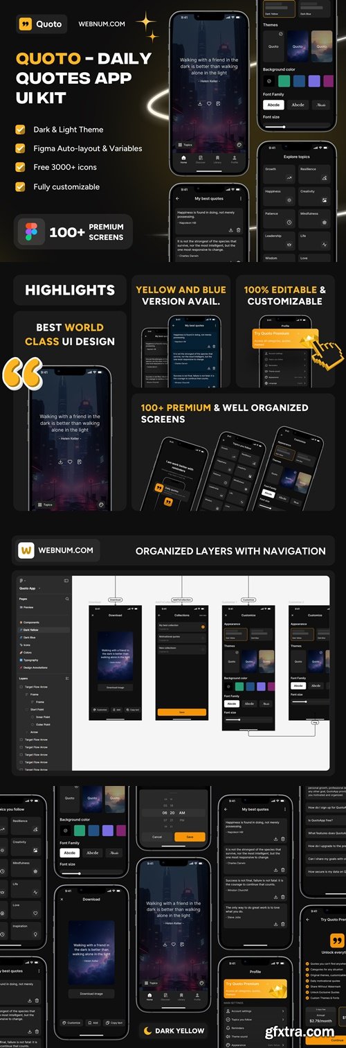 Quoto - Daily Quotes App Ui Kit