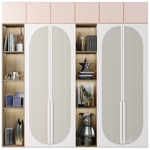 '3dsky Pro - Wardrobe with decor, books and figurines in the nursery' '3dsky Pro - Wardrobe with decor, books and figurines in the nursery'