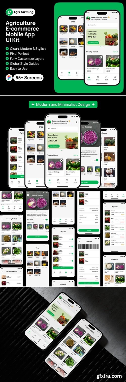 Agri Farming - Agriculture E-commerce Mobile App UI Kit
