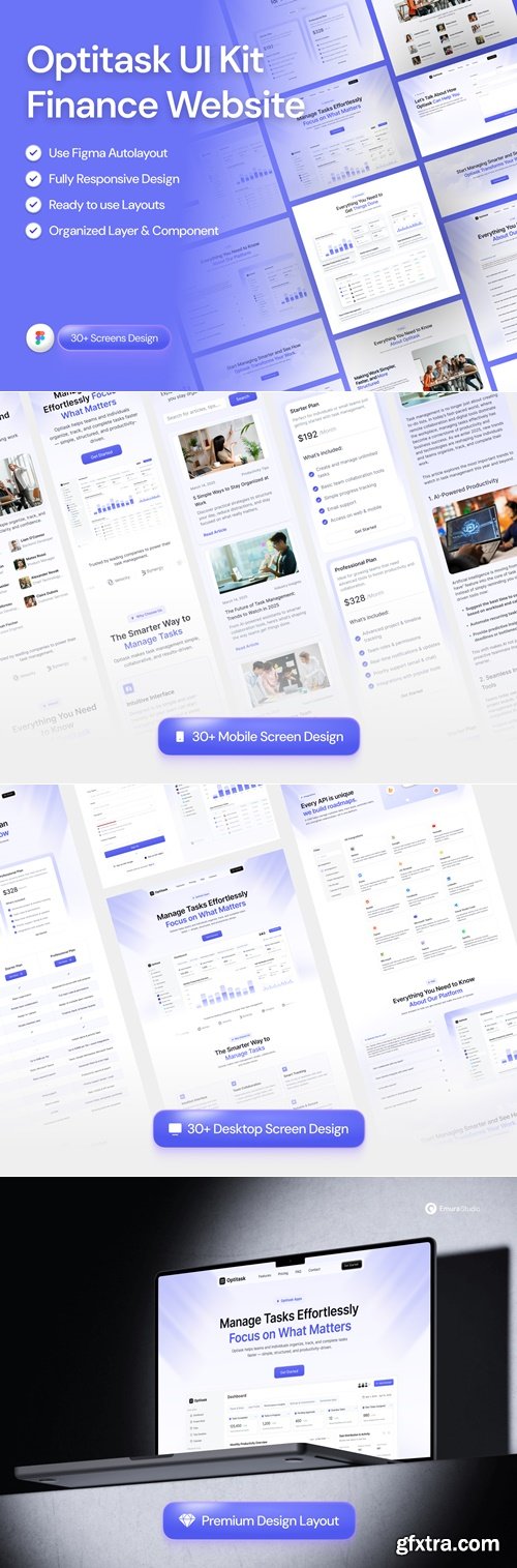 Optitask - SaaS Landing Page UI Kit