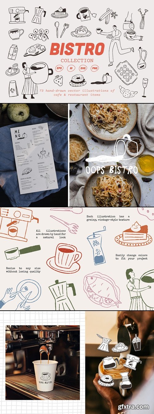 CreativeMarket - Bistro vector illustrations 291177168