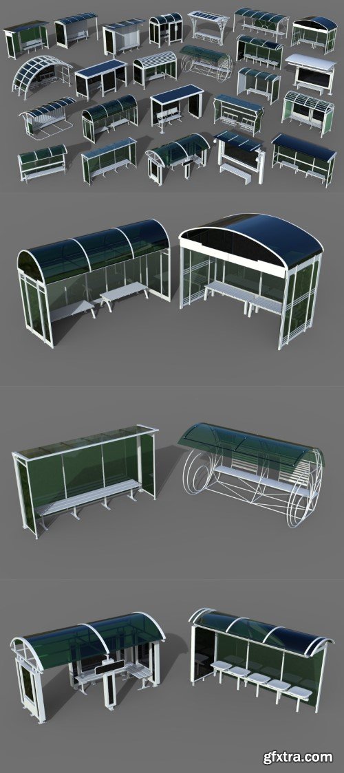 Artstation - Bus Stops - 24 pieces