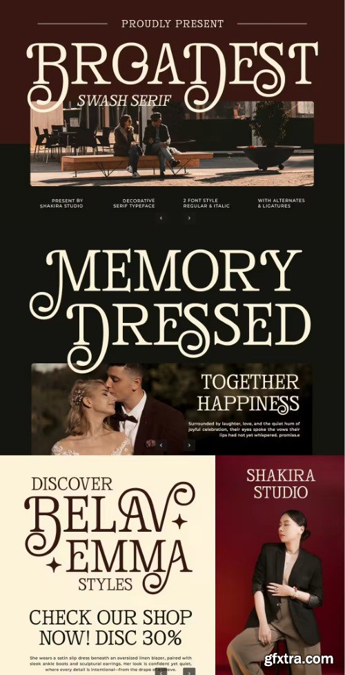 Broadest - Elegant Swash Decorative Logo Vintage