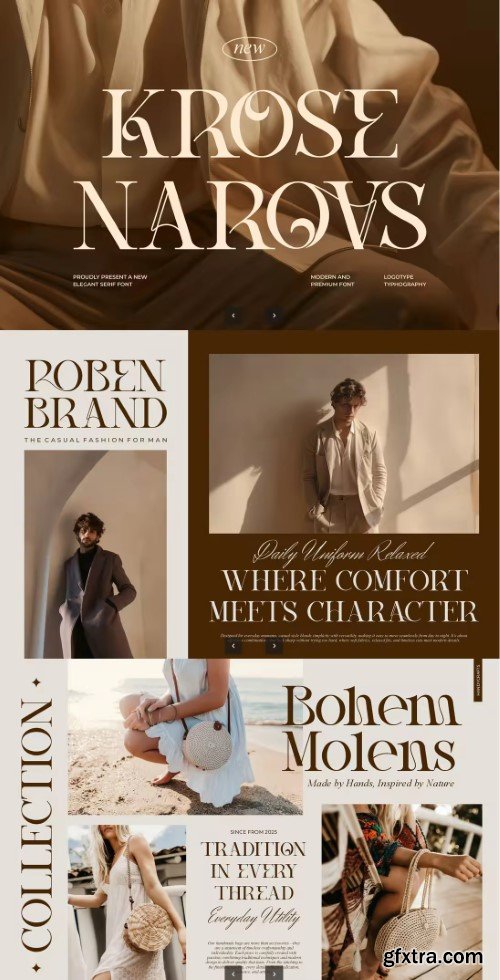 Creativemarket - Krose Narovs || Modern Vintage Serif Font