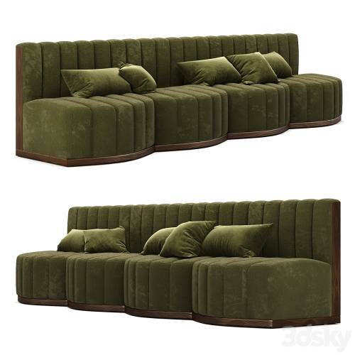 '3dsky Pro - Restaurant Sofa Eichholtz Green, Modular'