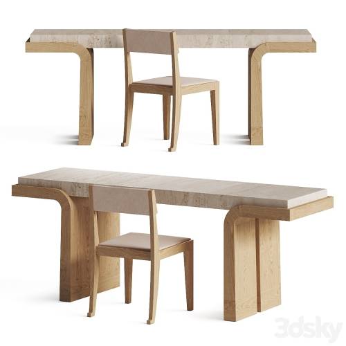 '3dsky Pro - Le Cann Thalie Desk and Poly Chair'