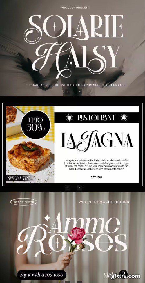 Creativemarket - Solarie Halsy - Elegant Serif Font