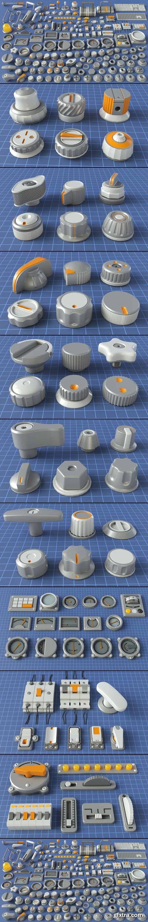 Artstation -  Industrial Kitbash 9 - 156 Pieces
