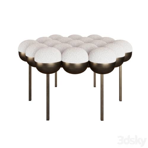 '3dsky Pro - Saturn pouffe large ivory boucle'