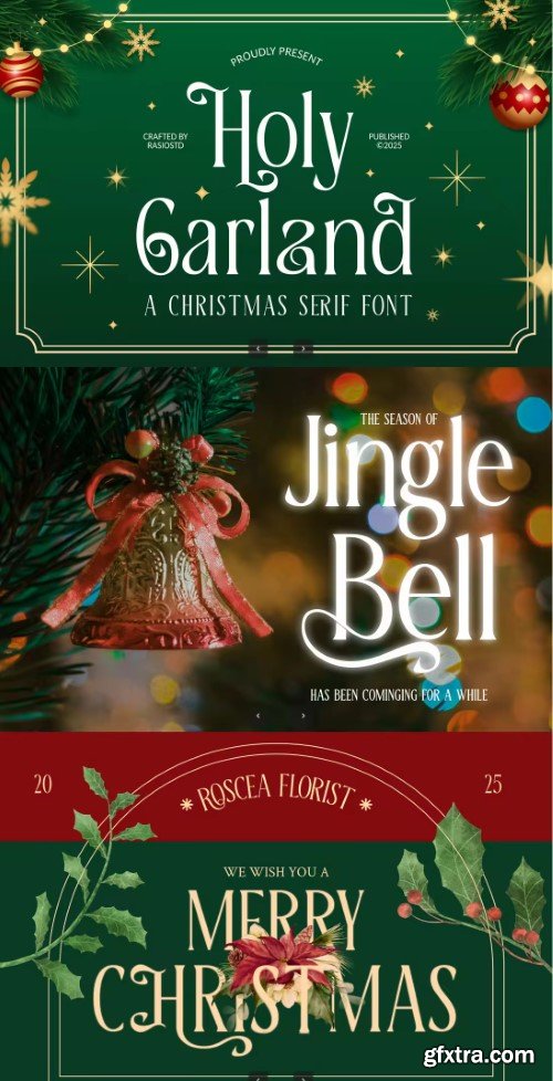 Holy Garland Christmas Serif Font