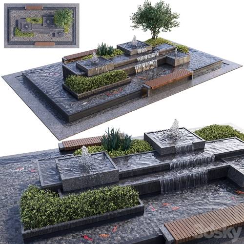 '3dsky Pro - Landscaping Figure with Plants Waterfalls and Fish 2'