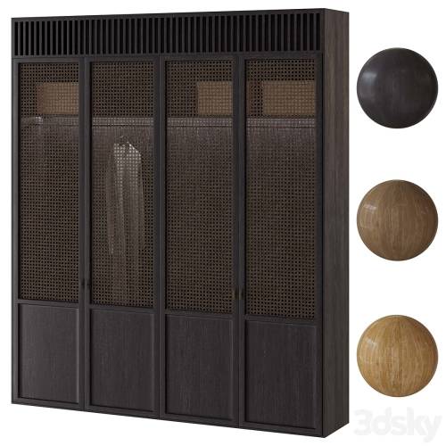 '3dsky Pro - Japandi cabinet with rattan ventilation'