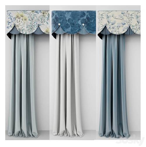 '3dsky Pro - Set of Curtains Designers Guild with Lambrequin'