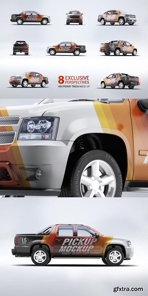 MockupCloud - 4X4 Pickup Truck Mock-Up