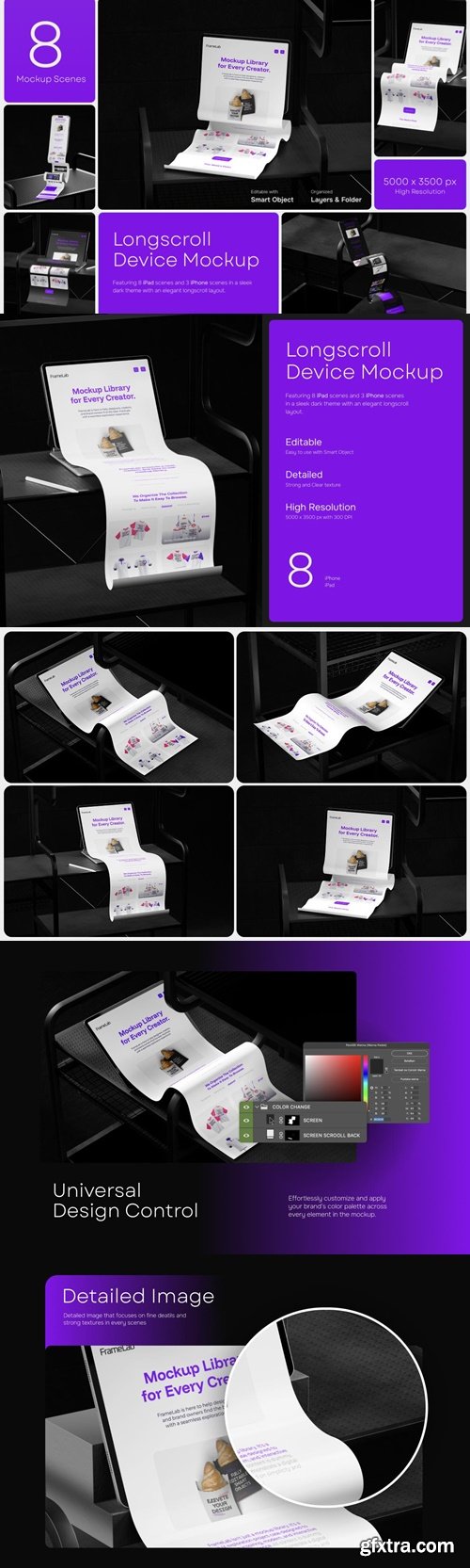 MockupCloud - Longscroll Device Mockup - Mobile Display