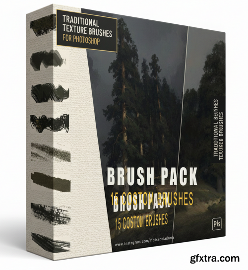 Artstation - Traditional Texture Brushes for Photoshop by Vladimir Motsar
