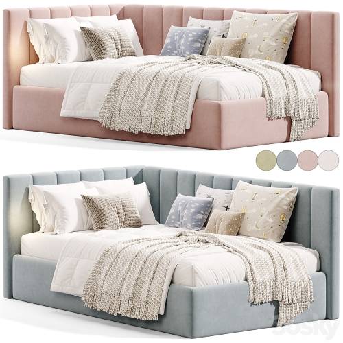 '3dsky Pro - Upholstered corner bed Olvia'