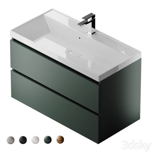 '3dsky Pro - Vanity unit with sink Uperwood Classic New 90 cm'