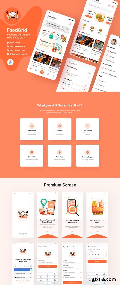 FoodGrid - Multivendor Food Mobile App UI Kit ( Android & iOS)