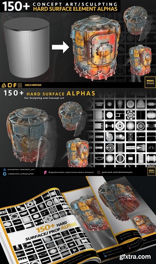 Artstation - 150+ Hard Surface / Prop Alphas