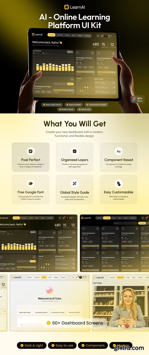 LearnAI - AI Online Learning Platform UI Kit ( Version 2 )