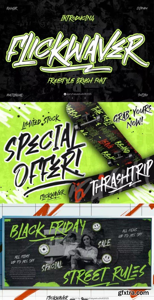 Creativemarket - FlickWaver - Freestyle Brush Font