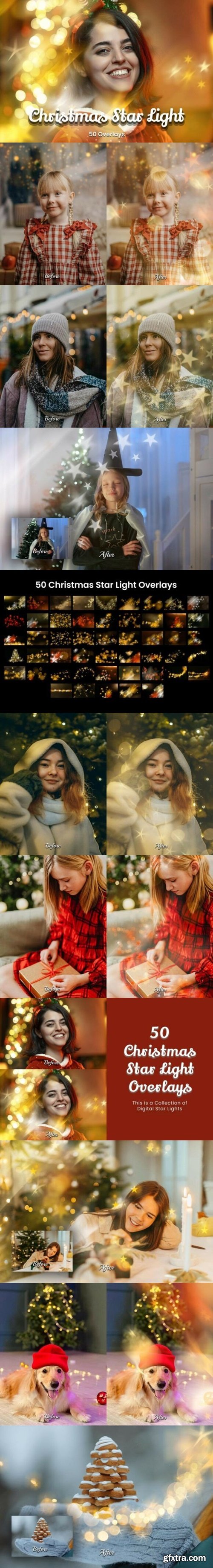 3dMotional - 50 Christmas Star Light Overlays