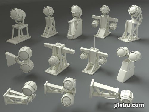 Artstation - Low Poly Lamps - 12 pieces