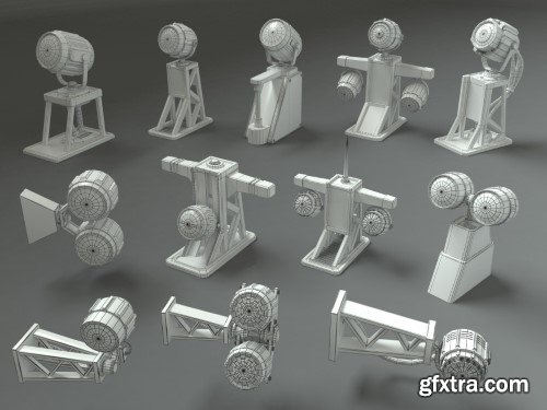 Artstation - Low Poly Lamps - 12 pieces